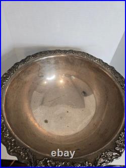 Vintage F. B. Rogers Silver Plate Punch Bowl, Serv Tray & 10 Cups BEAUTIFUL! EUC