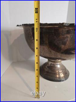 Vintage F. B. Rogers Silver Plate Punch Bowl, Serv Tray & 10 Cups BEAUTIFUL! EUC