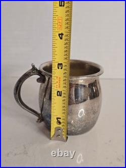 Vintage F. B. Rogers Silver Plate Punch Bowl, Serv Tray & 10 Cups BEAUTIFUL! EUC