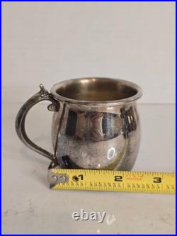 Vintage F. B. Rogers Silver Plate Punch Bowl, Serv Tray & 10 Cups BEAUTIFUL! EUC