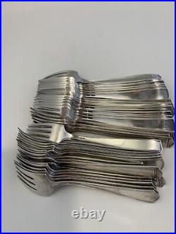 Vintage Fancy Silver Plate Flatware (100 Pieces) Spoons, Forks, Knives + Serving