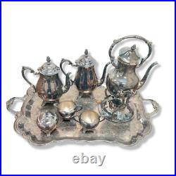 Vintage Fb Rogers Silver Plate Coffee/tea Set Gorgeous? Ornate Tray Pot Sugar