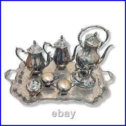 Vintage Fb Rogers Silver Plate Coffee/tea Set Gorgeous? Ornate Tray Pot Sugar