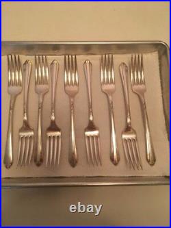 Vintage Flatware Set for 8 Starlight Silverplate Pattern by Rogers Bros