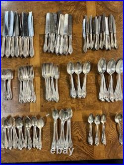 Vintage Flatware Set of 132 Pieces Old Colony by 1847 Rogers Bros. Used