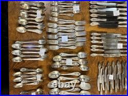 Vintage Flatware Set of 132 Pieces Old Colony by 1847 Rogers Bros. Used