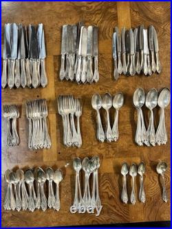 Vintage Flatware Set of 132 Pieces Old Colony by 1847 Rogers Bros. Used