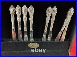 Vintage Grand Elegance Wm Rogers Mfg Co 8 Settings Silverplate Flatware With Chest Vintage Grand Elegance Wm Rogers Mfg Co 8 Settings Silverplate Flatware With Chest