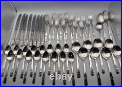 Vintage HARMONY William A. Rogers Silver-plated Silverware Set of 50