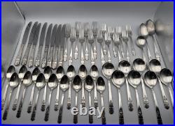 Vintage HARMONY William A. Rogers Silver-plated Silverware Set of 50