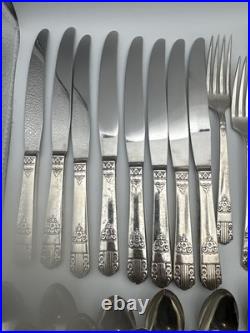 Vintage HARMONY William A. Rogers Silver-plated Silverware Set of 50