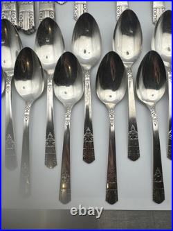 Vintage HARMONY William A. Rogers Silver-plated Silverware Set of 50