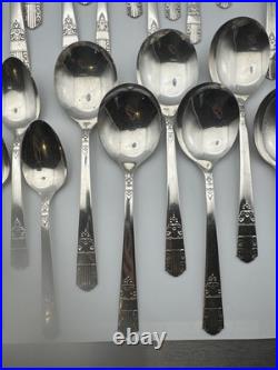 Vintage HARMONY William A. Rogers Silver-plated Silverware Set of 50