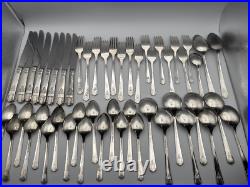 Vintage HARMONY William A. Rogers Silver-plated Silverware Set of 50