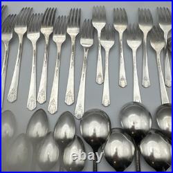 Vintage HARMONY William A. Rogers Silver-plated Silverware Set of 50