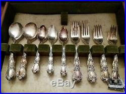Vintage HERITAGE Silverplate 1847 Rogers Bros IS Silverware with Case 57 pieces