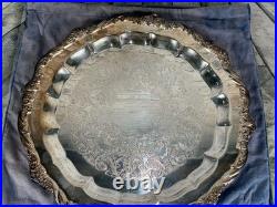 Vintage Heritage 1847 ROGERS BROS serving tray/ silver plate #9473-SIZE 17'