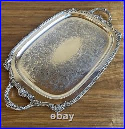 Vintage Heritage 1847 Rogers Bros IS Serving Tray Silver Plate 9490 24.5 x 14.5 Vintage Heritage 1847 Rogers Bros IS Serving Tray Silver Plate 9490 24.5 x 14.5