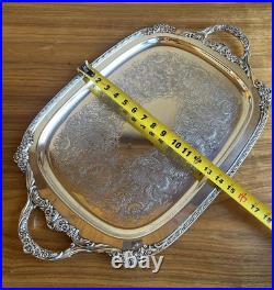 Vintage Heritage 1847 Rogers Bros IS Serving Tray Silver Plate 9490 24.5 x 14.5 Vintage Heritage 1847 Rogers Bros IS Serving Tray Silver Plate 9490 24.5 x 14.5
