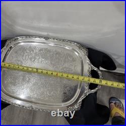 Vintage Heritage 1847 Rogers Bros IS Serving Tray Silver Plate 9490 24.5 x 14.5