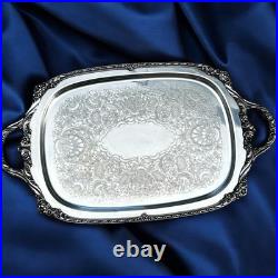 Vintage Heritage 1847 Rogers Bros IS Serving Tray Silver Plate #9496 24x14