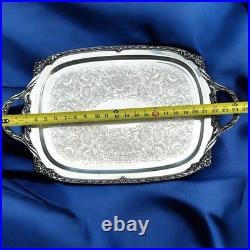 Vintage Heritage 1847 Rogers Bros IS Serving Tray Silver Plate #9496 24x14