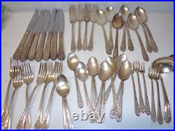 Vintage JUBILEE WM ROGERS INTERNATIONAL 47 PIECE FLATWARE SILVERWARE SET