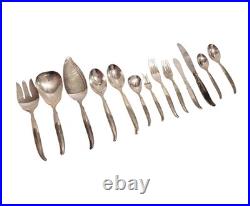 Vintage MCM Silverplate Flatware 125 pc Set 1847 Rogers Bros. Flair c1956