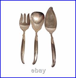 Vintage MCM Silverplate Flatware 125 pc Set 1847 Rogers Bros. Flair c1956