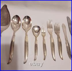 Vintage MCM Silverplate Flatware 125 pc Set 1847 Rogers Bros. Flair c1956