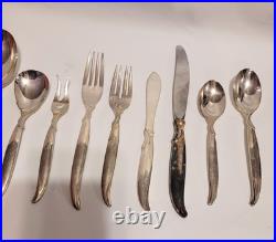Vintage MCM Silverplate Flatware 125 pc Set 1847 Rogers Bros. Flair c1956