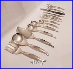 Vintage MCM Silverplate Flatware 125 pc Set 1847 Rogers Bros. Flair c1956
