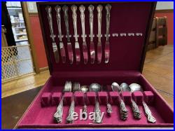 Vintage Magnolia Original WM Rogers Extra Plate Silverware & Case