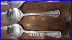 Vintage Oneida Rogers Hotel Plate Silverplate Bouillon Spoons 24 with Box