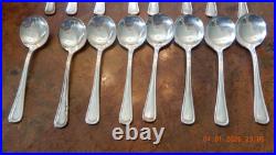 Vintage Oneida Rogers Hotel Plate Silverplate Bouillon Spoons 24 with Box