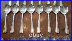 Vintage Oneida Rogers Hotel Plate Silverplate Bouillon Spoons 24 with Box