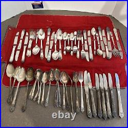 Vintage Original Rogers Deluxe Plate Precious Al Plus Oneida 72 Piece Flatware