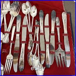 Vintage Original Rogers Deluxe Plate Precious Al Plus Oneida 72 Piece Flatware