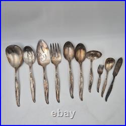Vintage Original Rogers Silverware Set Silverpla Collection Floral Swirl Pattern