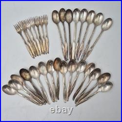 Vintage Original Rogers Silverware Set Silverpla Collection Floral Swirl Pattern