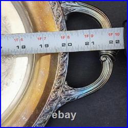 Vintage Ornate 24 Rogers Silver Plate Serving Tray with Handles #4281