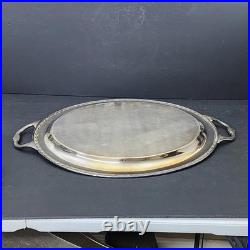 Vintage Ornate 24 Rogers Silver Plate Serving Tray with Handles #4281