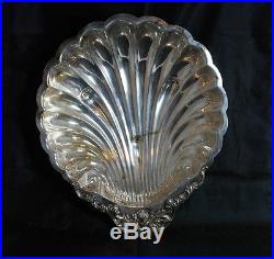 Vintage Ornate Shell Shaped F. B. Rogers 1830 Silver Plate Huge Serving Bowl