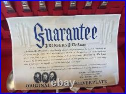 Vintage ROGERS De Luxe silverplate flatware, With Original Certificate. 37 Pcs
