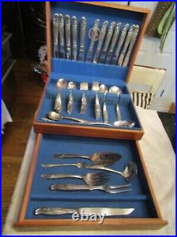 Vintage ROGERS REINFORCED Plate EXQUISITE 72pc Silverplate FLATWARE 12 Placesets Vintage ROGERS REINFORCED Plate EXQUISITE 72pc Silverplate FLATWARE 12 Placesets