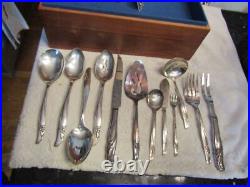 Vintage ROGERS REINFORCED Plate EXQUISITE 72pc Silverplate FLATWARE 12 Placesets Vintage ROGERS REINFORCED Plate EXQUISITE 72pc Silverplate FLATWARE 12 Placesets