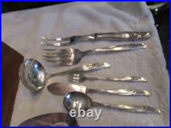 Vintage ROGERS REINFORCED Plate EXQUISITE 72pc Silverplate FLATWARE 12 Placesets Vintage ROGERS REINFORCED Plate EXQUISITE 72pc Silverplate FLATWARE 12 Placesets
