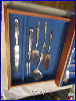 Vintage ROGERS REINFORCED Plate EXQUISITE 72pc Silverplate FLATWARE 12 Placesets Vintage ROGERS REINFORCED Plate EXQUISITE 72pc Silverplate FLATWARE 12 Placesets