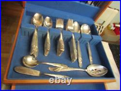 Vintage ROGERS REINFORCED Plate EXQUISITE 72pc Silverplate FLATWARE 12 Placesets Vintage ROGERS REINFORCED Plate EXQUISITE 72pc Silverplate FLATWARE 12 Placesets