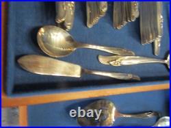 Vintage ROGERS REINFORCED Plate EXQUISITE 72pc Silverplate FLATWARE 12 Placesets Vintage ROGERS REINFORCED Plate EXQUISITE 72pc Silverplate FLATWARE 12 Placesets